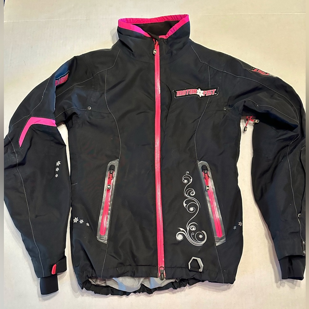 Motorfist Black and Pink Snowboard Snowmobile Ladies Outerwear Winter Jacket